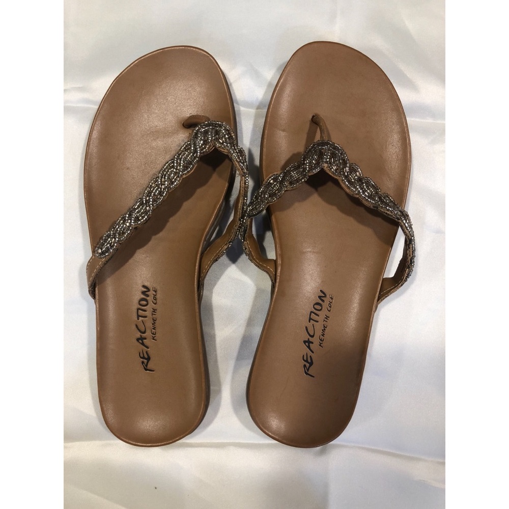 Kenneth Cole Reaction Leather Flip-flops Size 6